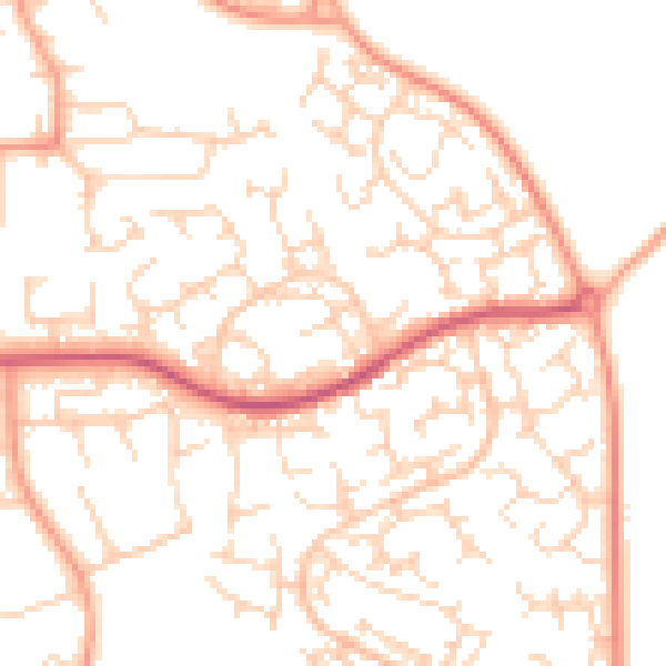 Daytime road noise heatmap for SG1 5RG