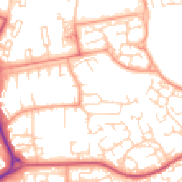 Daytime road noise heatmap for SG1 5SG