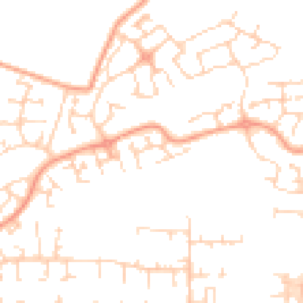 Daytime road noise heatmap for SG1 6BD