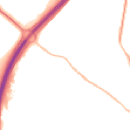 Night-time road noise heatmap for SG12 0AX