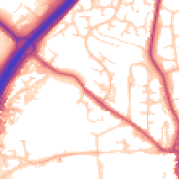 Daytime road noise heatmap for SG12 0AY