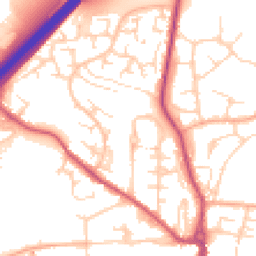Daytime road noise heatmap for SG12 0BG