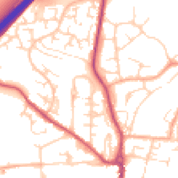 Daytime road noise heatmap for SG12 0BJ
