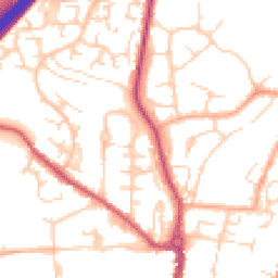 Daytime road noise heatmap for SG12 0BL
