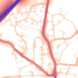Daytime road noise heatmap for SG12 0BQ