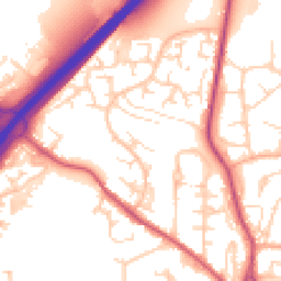 Daytime road noise heatmap for SG12 0DQ