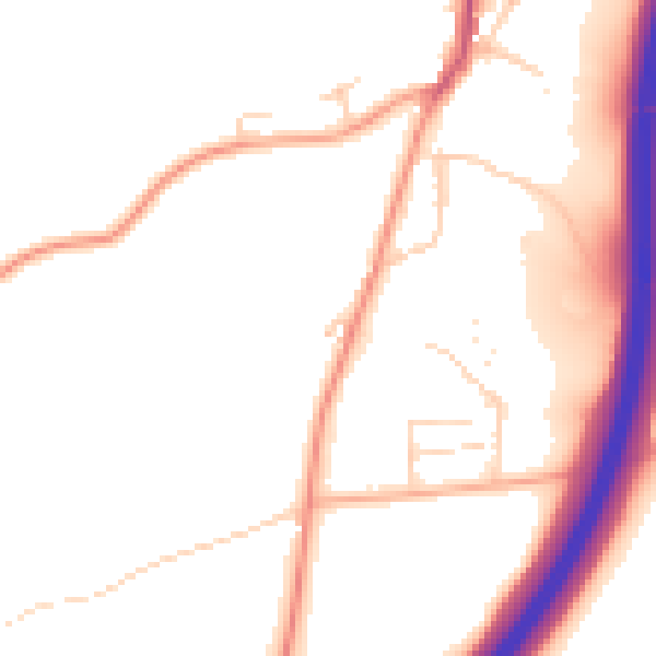 Daytime road noise heatmap for SG12 0RA