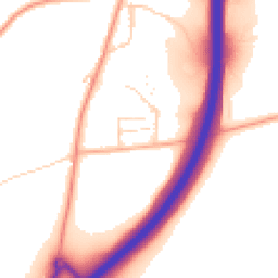 Daytime road noise heatmap for SG12 0SL