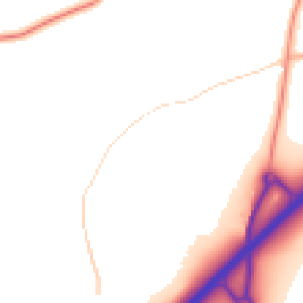 Daytime road noise heatmap for SG12 0UB