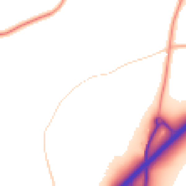 Daytime road noise heatmap for SG12 0UD