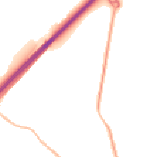 Night-time road noise heatmap for SG12 0XE