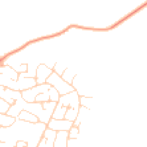 Daytime road noise heatmap for SG12 7JD