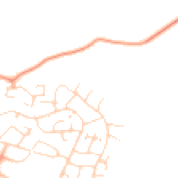Daytime road noise heatmap for SG12 7JE