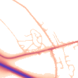 Daytime road noise heatmap for SG12 8AZ