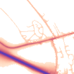 Daytime road noise heatmap for SG12 8BH