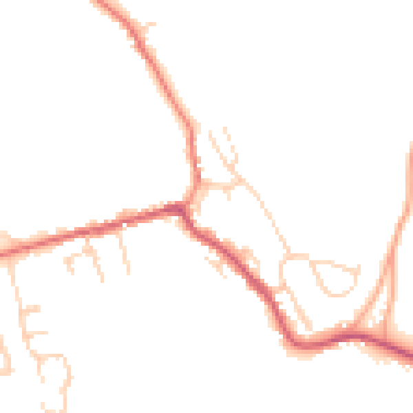 Daytime road noise heatmap for SG12 8BZ