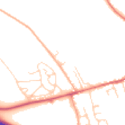 Daytime road noise heatmap for SG12 8DZ