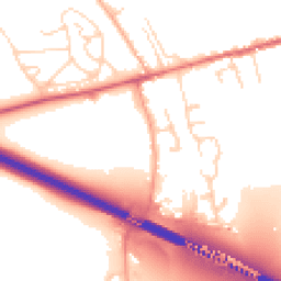 Daytime road noise heatmap for SG12 8EG