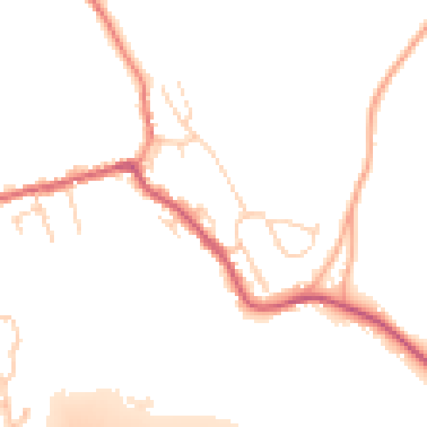 Daytime road noise heatmap for SG12 8EY