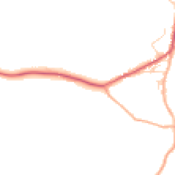 Daytime road noise heatmap for SG12 8FQ