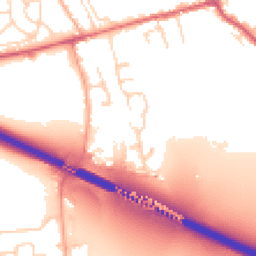 Daytime road noise heatmap for SG12 8LQ
