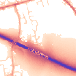 Daytime road noise heatmap for SG12 8TU