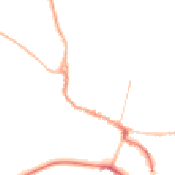 Night-time road noise heatmap for SG12 9EQ