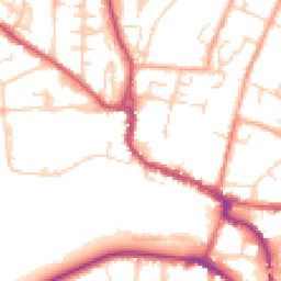 Daytime road noise heatmap for SG12 9ER