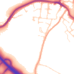 Daytime road noise heatmap for SG12 9NQ