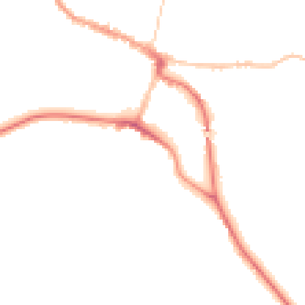 Night-time road noise heatmap for SG12 9PJ