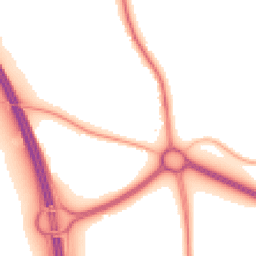 Night-time road noise heatmap for SG12 9RY