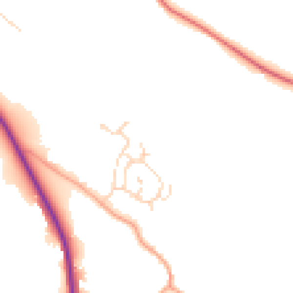 Daytime road noise heatmap for SG12 9TH