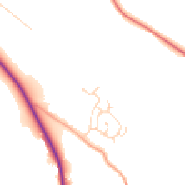 Daytime road noise heatmap for SG12 9XP
