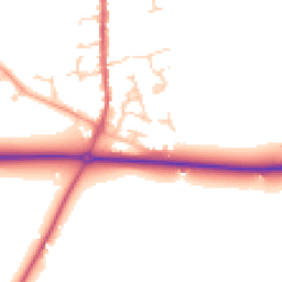 Daytime road noise heatmap for SG16 6DF