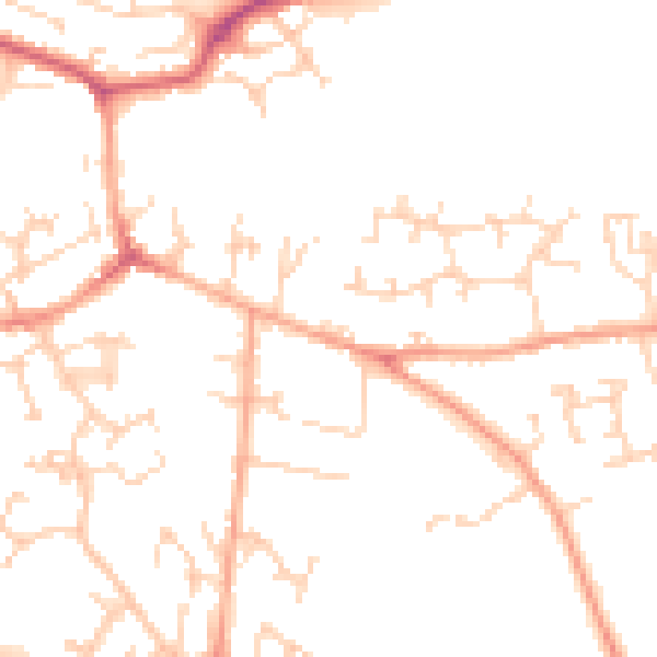 Daytime road noise heatmap for SG17 5AE