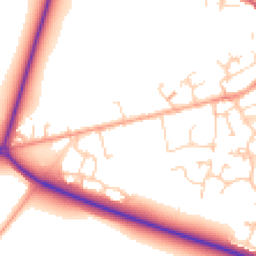 Daytime road noise heatmap for SG17 5AZ