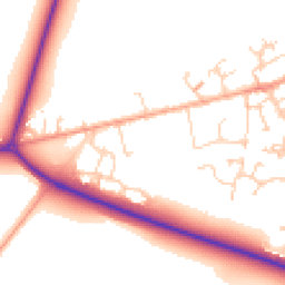 Daytime road noise heatmap for SG17 5BZ