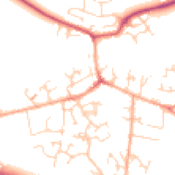 Daytime road noise heatmap for SG17 5DG