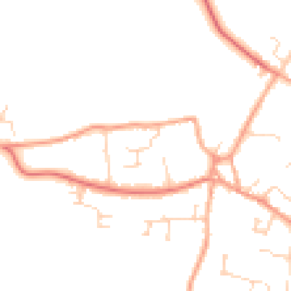 Daytime road noise heatmap for SG17 5EJ