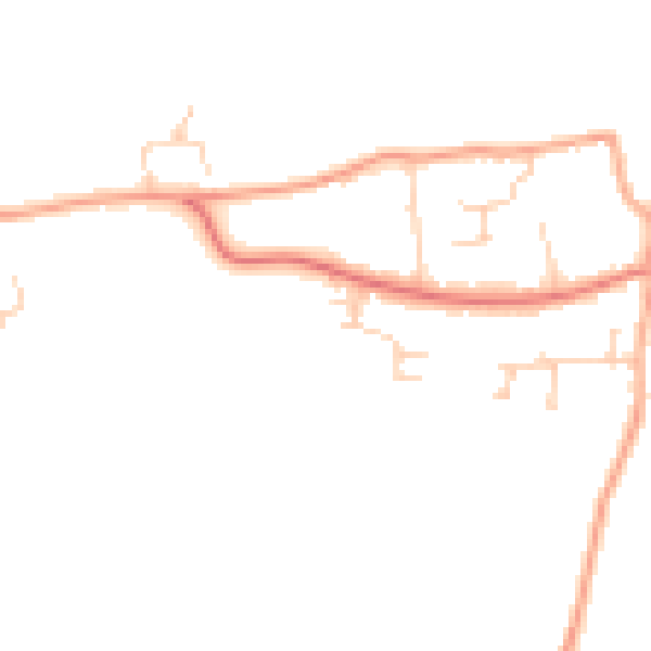 Daytime road noise heatmap for SG17 5QY
