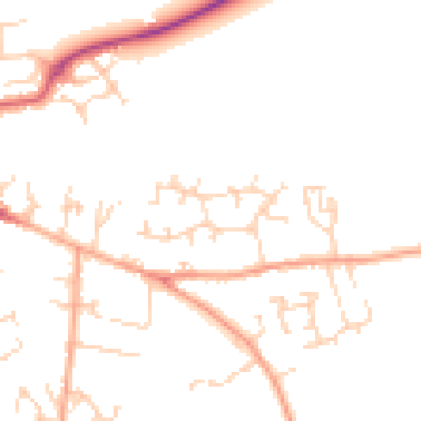 Daytime road noise heatmap for SG17 5SD