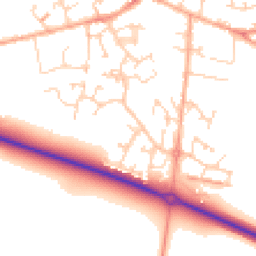 Daytime road noise heatmap for SG17 5UJ