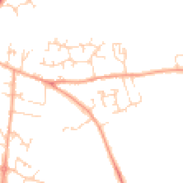 Daytime road noise heatmap for SG17 5ZE