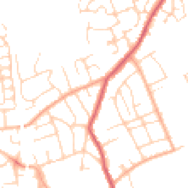 Daytime road noise heatmap for SG18 0AJ