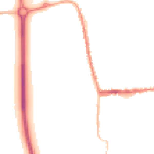 Night-time road noise heatmap for SG18 0AN