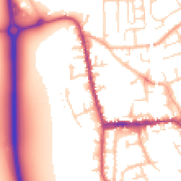 Daytime road noise heatmap for SG18 0AT