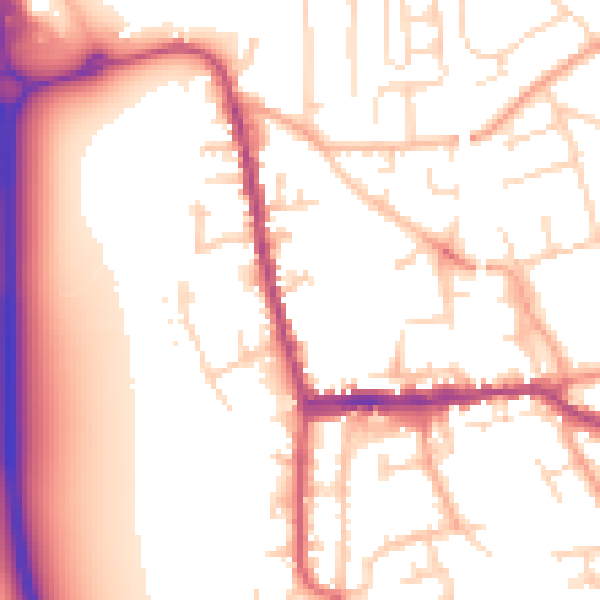 Daytime road noise heatmap for SG18 0AU