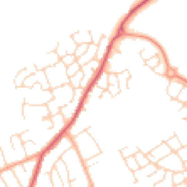 Daytime road noise heatmap for SG18 0AY