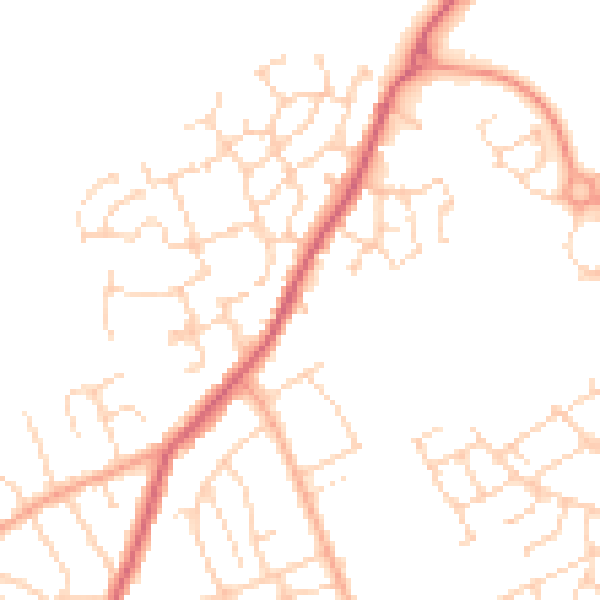 Daytime road noise heatmap for SG18 0BF