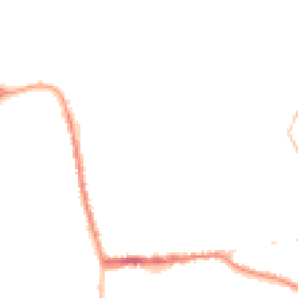 Night-time road noise heatmap for SG18 0BG